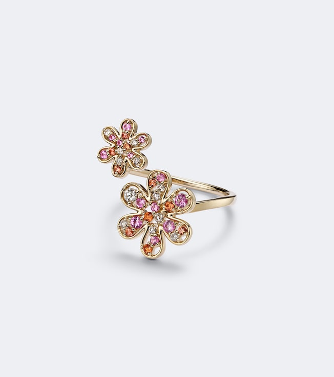 14kt gold ring with sapphires and diamonds