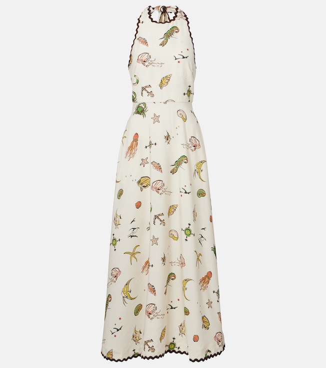 Alémais Printed halterneck midi dress