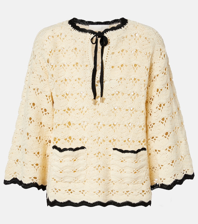 Aster crochet cotton top