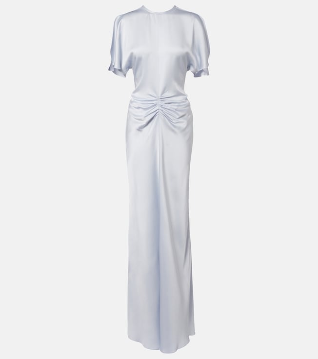 Gathered satin gown