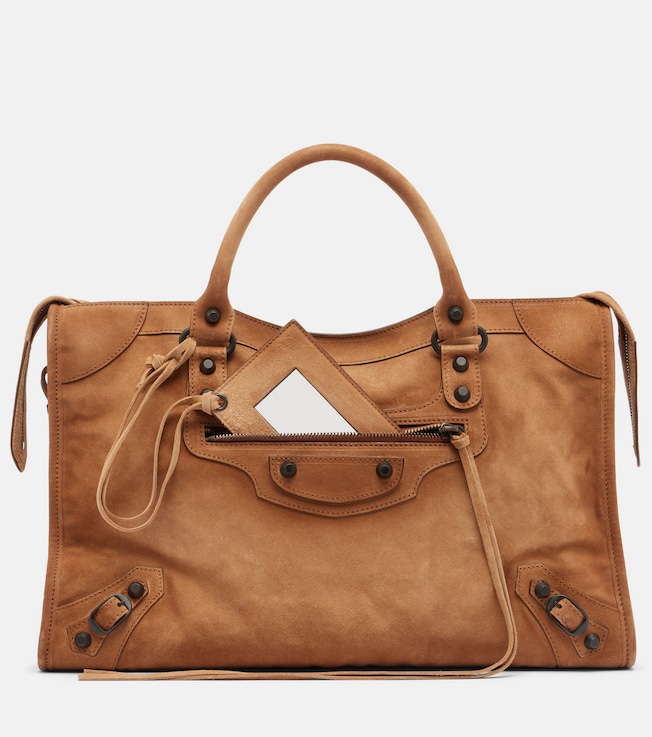 Le City Medium suede top-handle bag