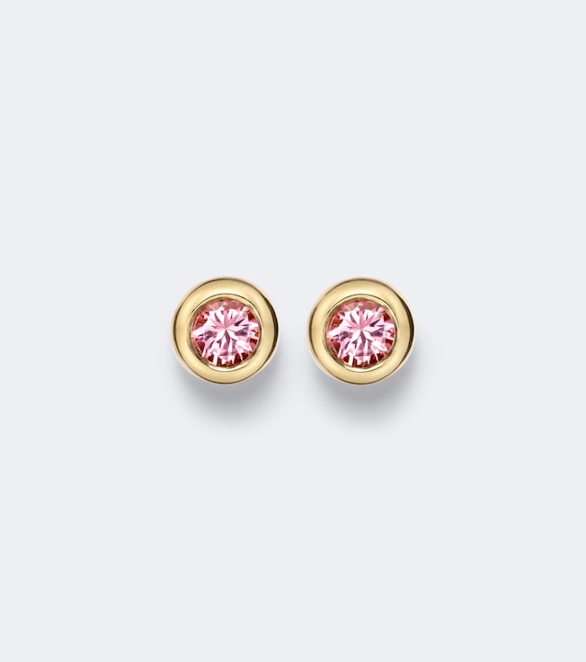 Pavé 18kt gold earrings with tourmalines