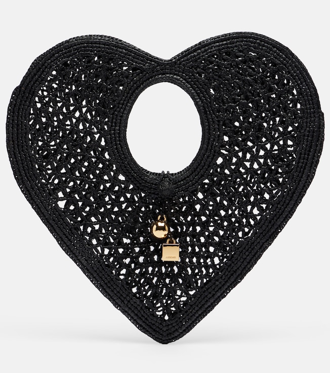 Spiaggia Coeur Small raffia top-handle bag