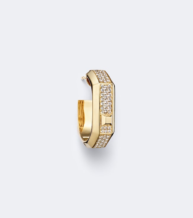 Moderniste 18kt gold single hoop earring with diamonds