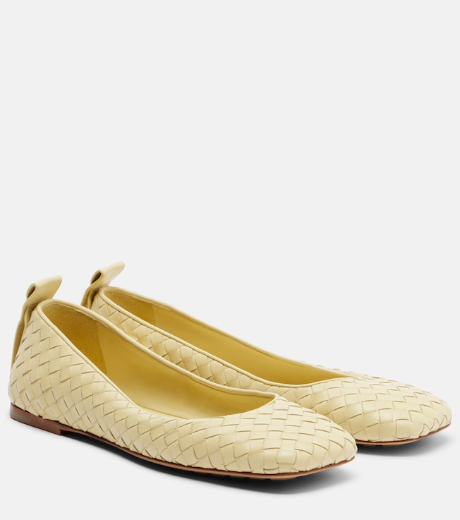 Charlotte Intrecciato leather ballet flats