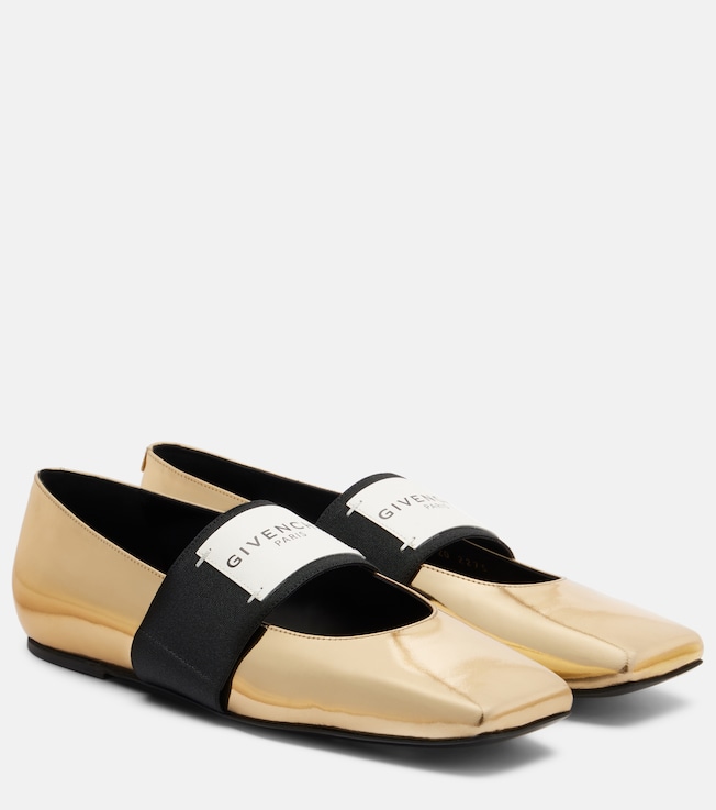 Sliced Square leather ballet flats