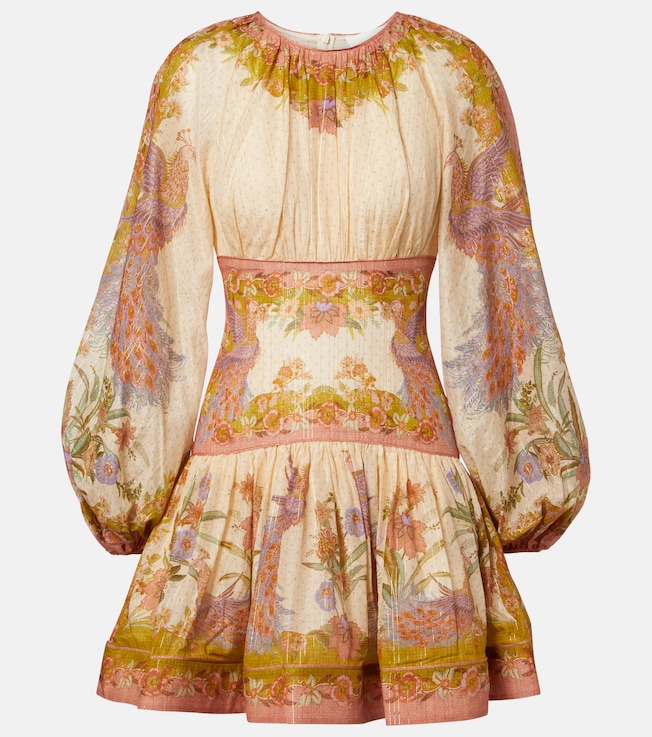 Indra cotton and silk-blend minidress