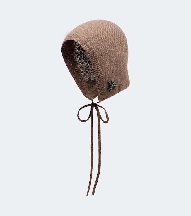 Turbo embellished cashmere hood