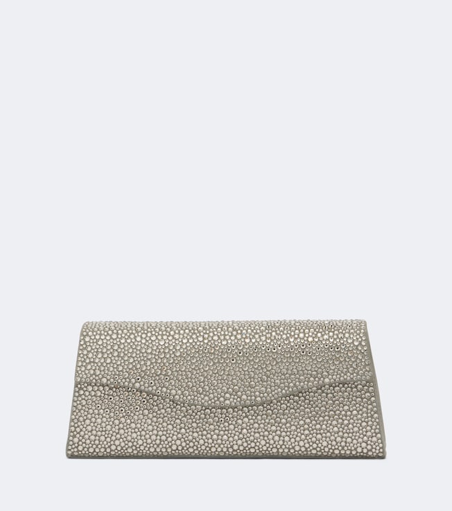 The Midnight embellished suede clutch