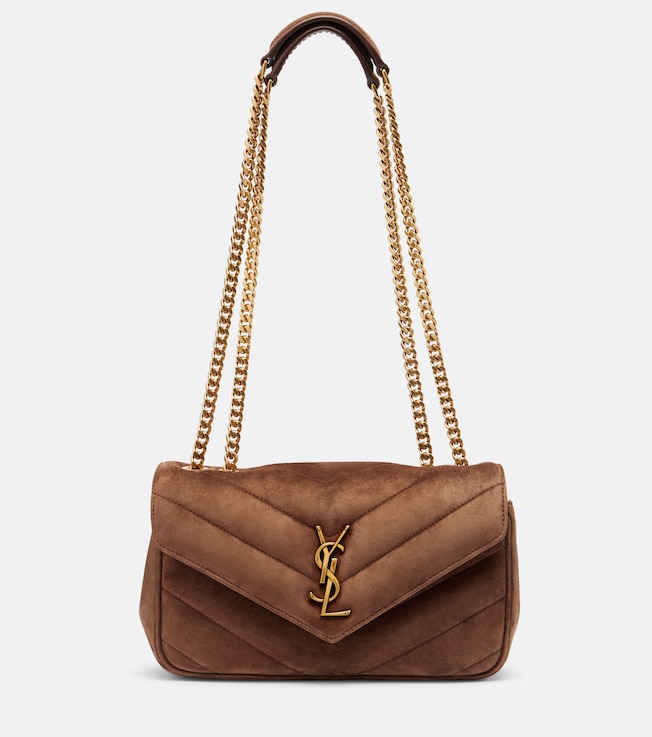 Loulou Small matelassé suede shoulder bag