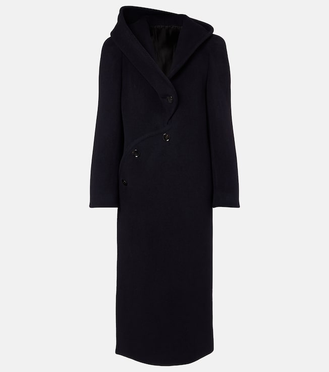 Asymmetric wool coat