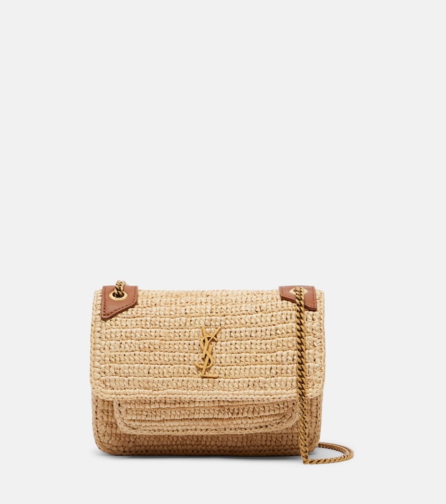 Niki Mini raffia crossbody bag