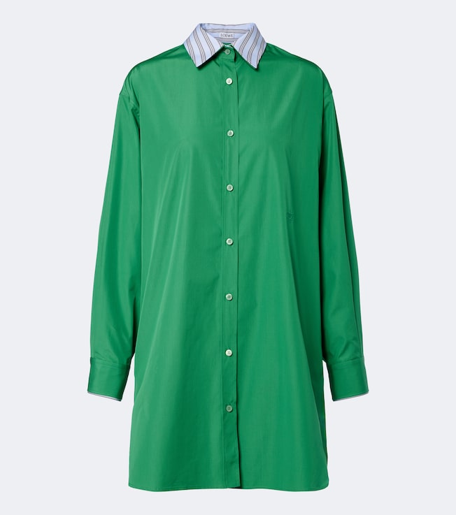 Double L cotton poplin shirt dress