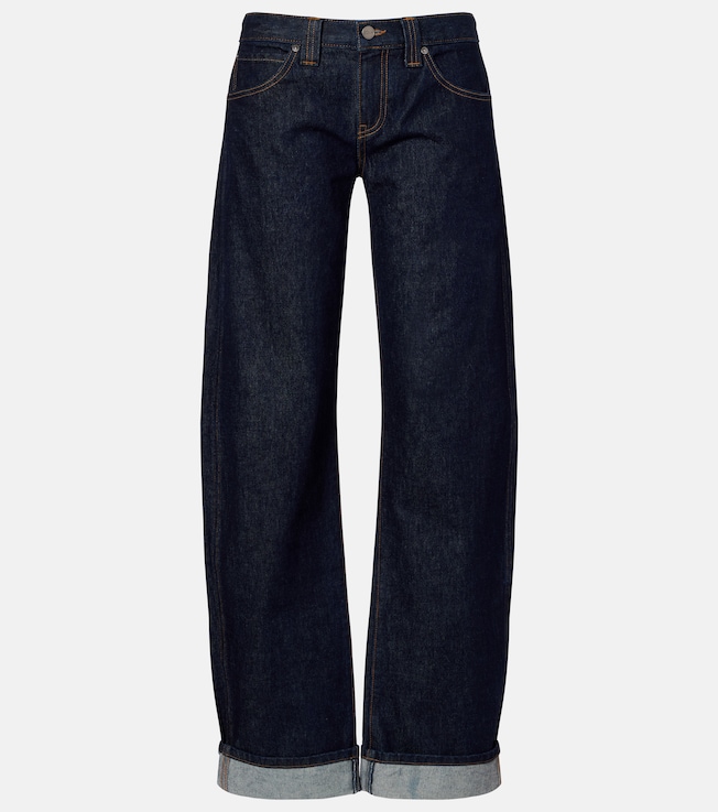 Karo mid-rise barrel-leg jeans