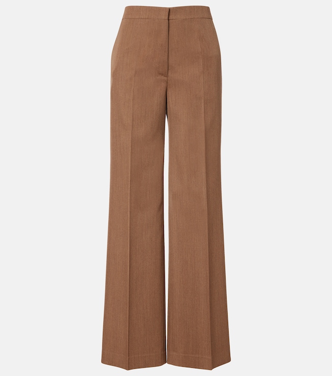 Agel high-rise virgin wool wide-leg pants