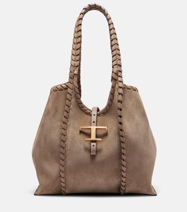 T Timeless Medium suede tote bag