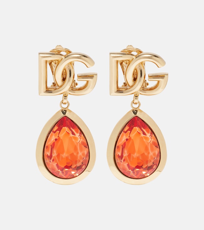 DG crystal-embellished clip-on earrings