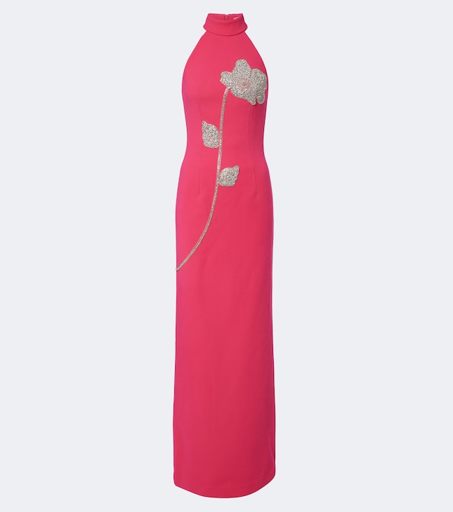 Starlight floral embellished crêpe gown