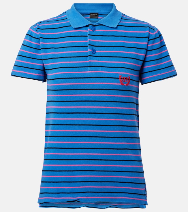 Striped cotton polo shirt
