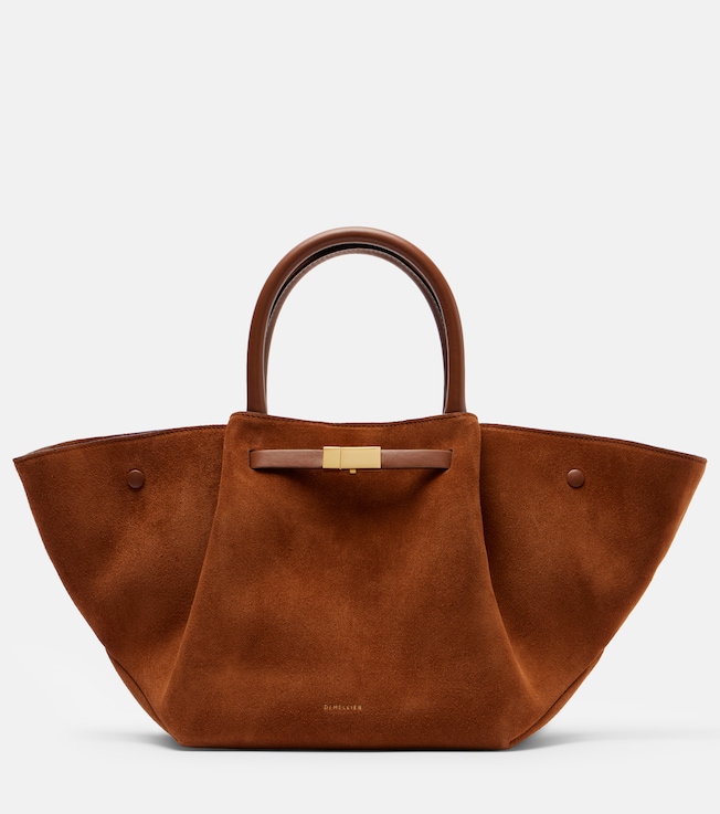 New York Midi suede tote bag