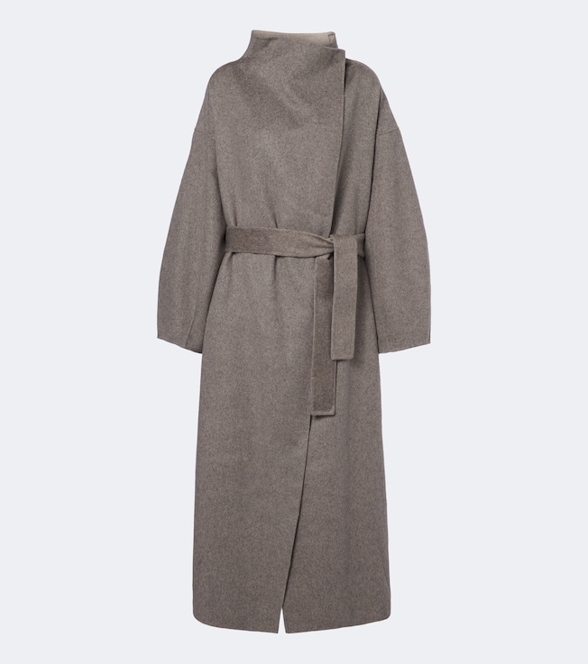 Leroy reversible wool-blend wrap coat