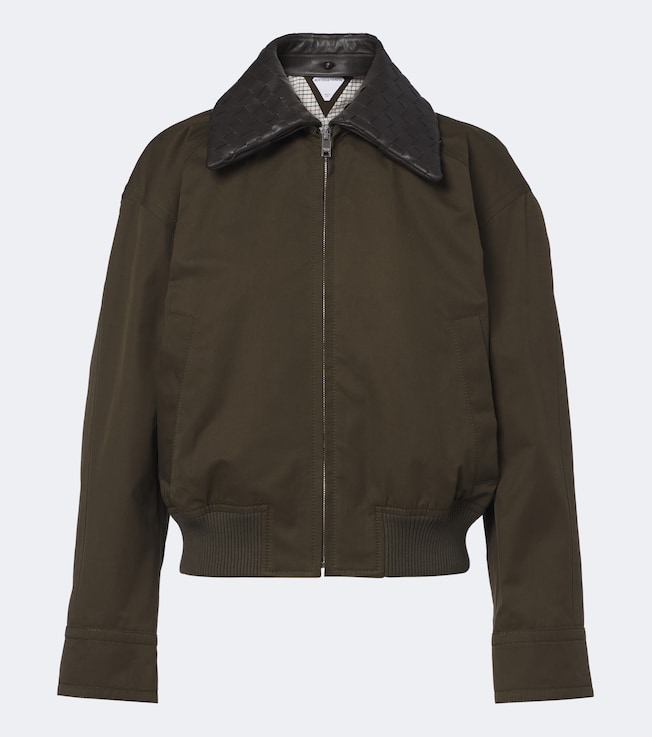 Intrecciato cotton blouson jacket
