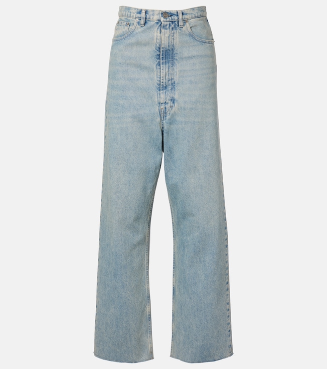 Frayed straight jeans