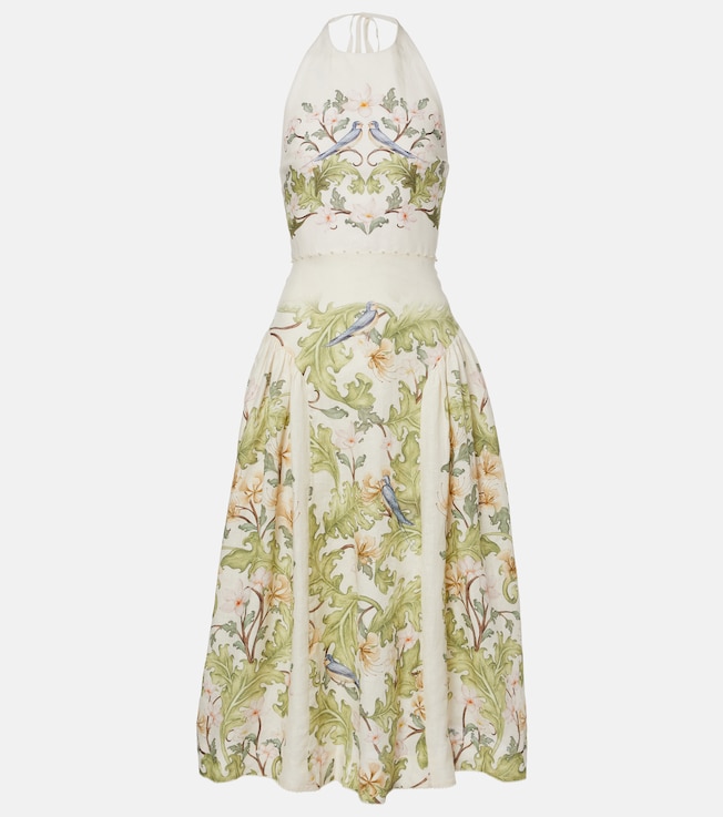 Balsa Anhelo floral linen midi dress