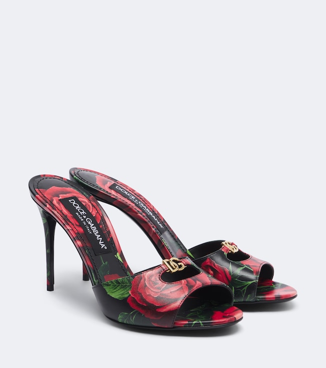 DG floral leather mules