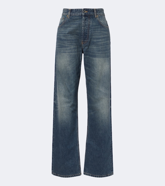 Faded wide-leg jeans