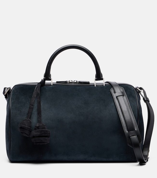 Varsovia floral-appliqué suede duffel bag