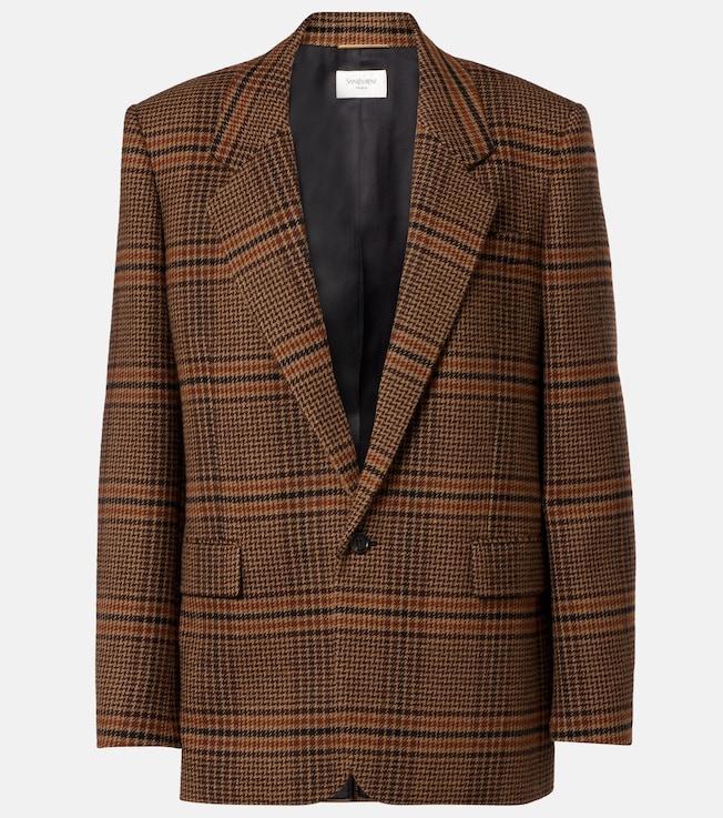Checked wool blazer