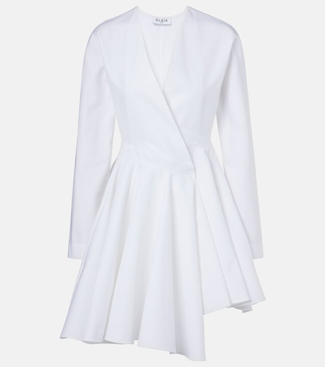 Asymmetric cotton minidress