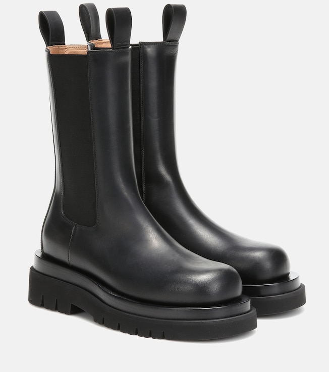 Lug leather ankle boots