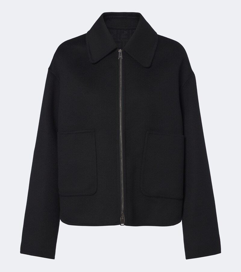 Wool and silk blouson jacket