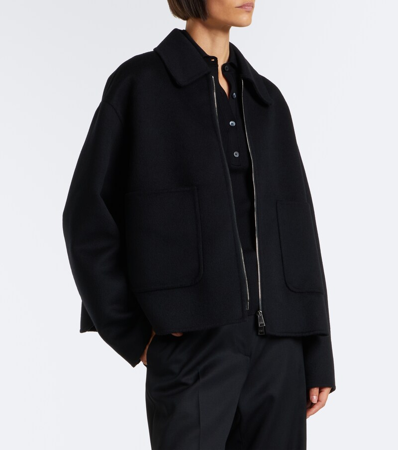 Wool and silk blouson jacket