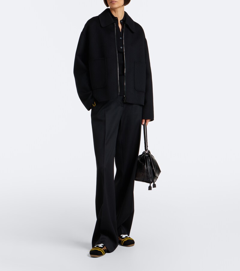 Wool and silk blouson jacket