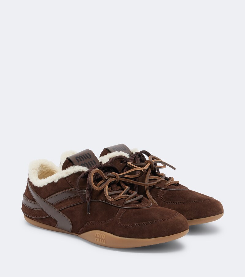 Gymnasium leather-trimmed suede sneakers