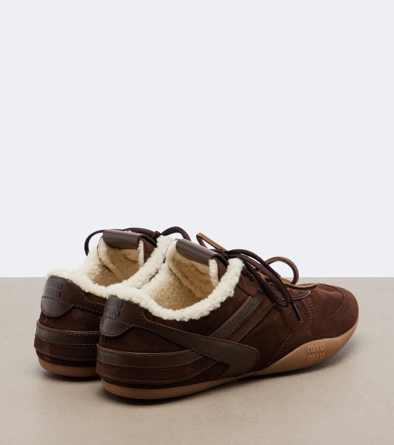 Gymnasium leather-trimmed suede sneakers