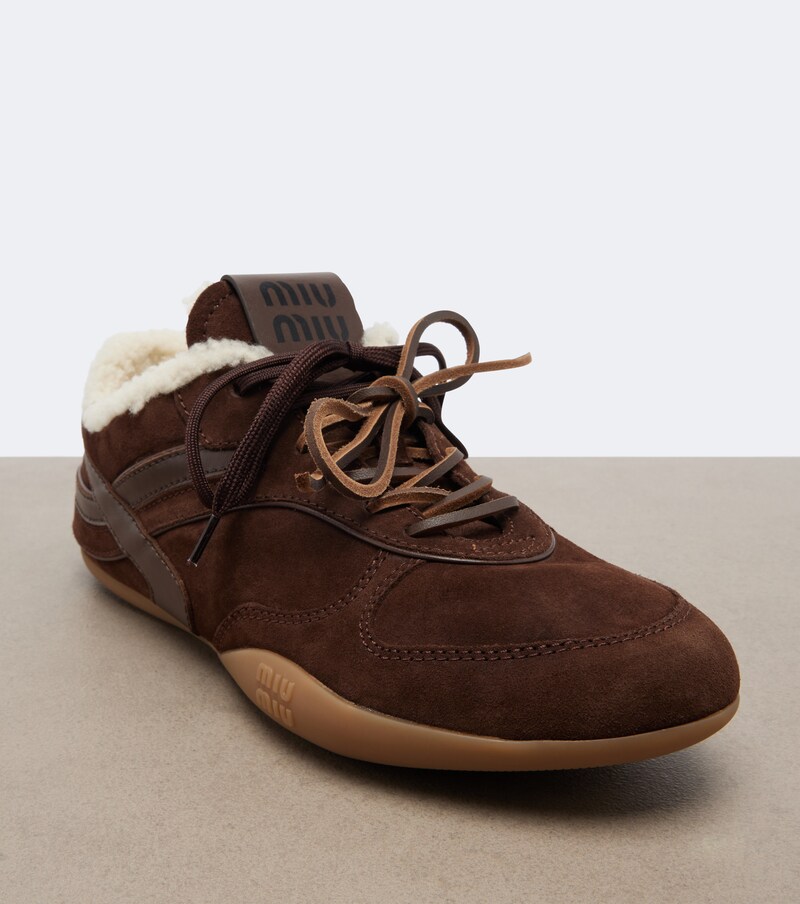 Gymnasium leather-trimmed suede sneakers