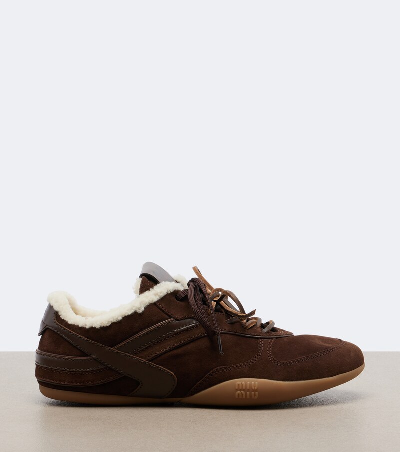 Gymnasium leather-trimmed suede sneakers