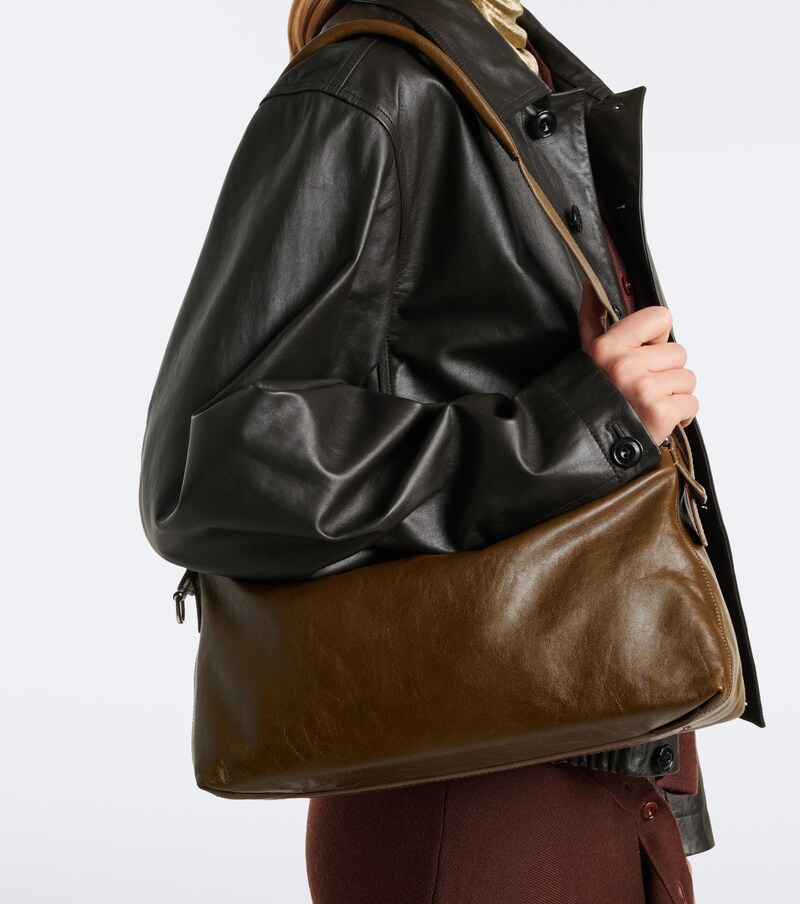Small Belted Leather Shoulder Bag