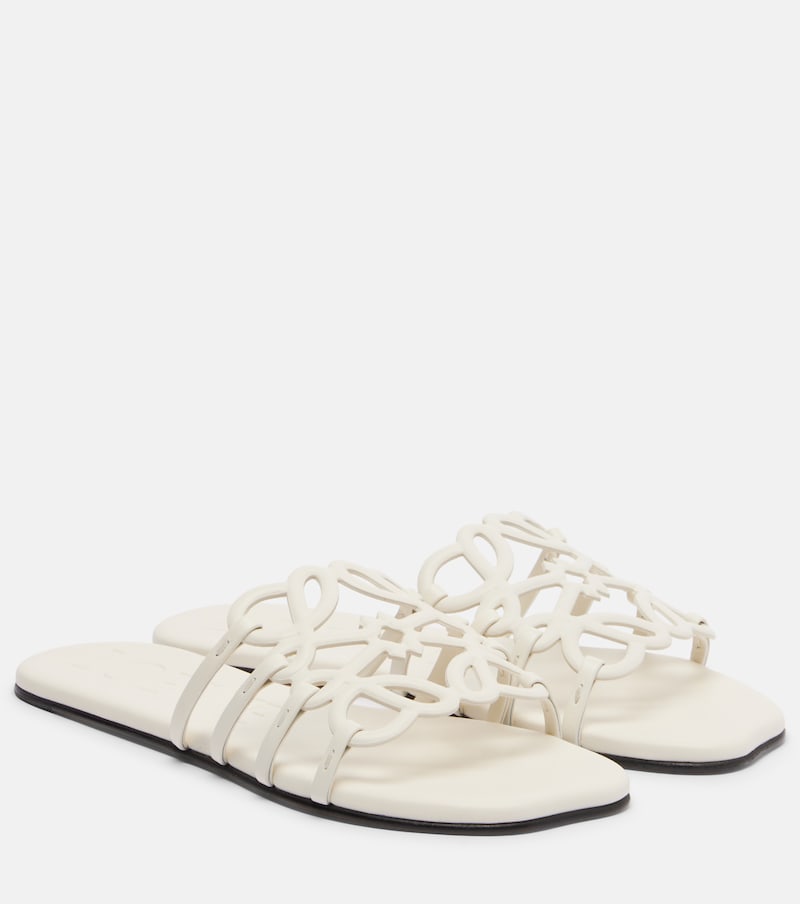 Petal Anagram leather slides