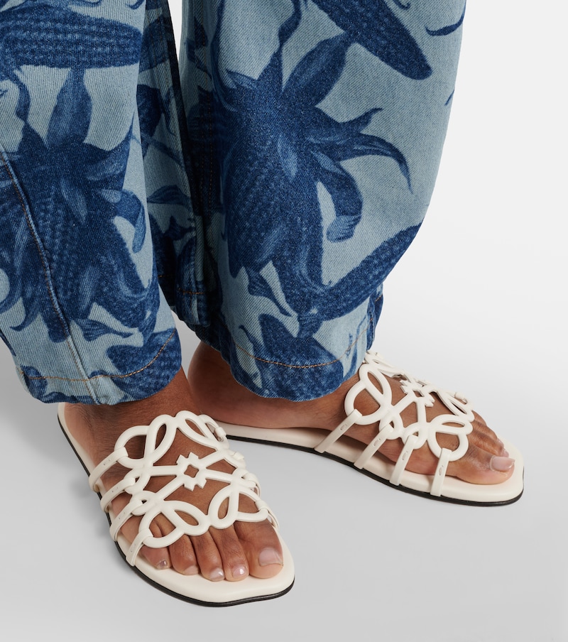 Petal Anagram leather slides
