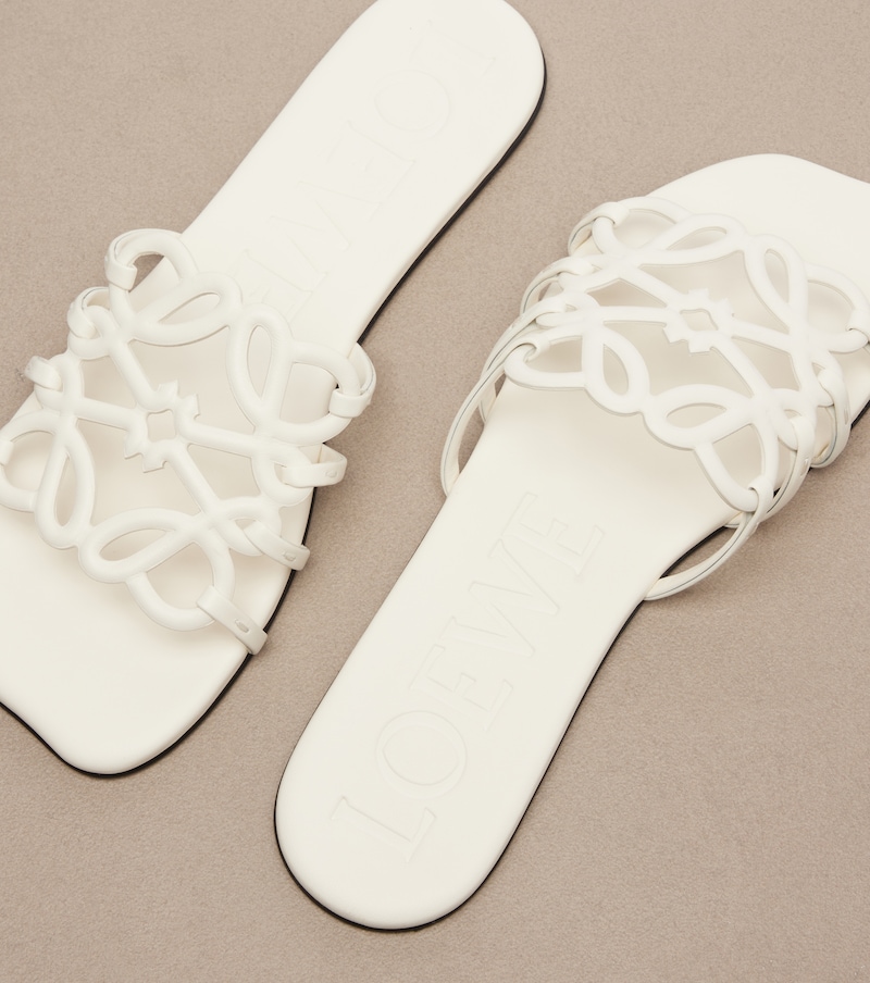 Petal Anagram leather slides