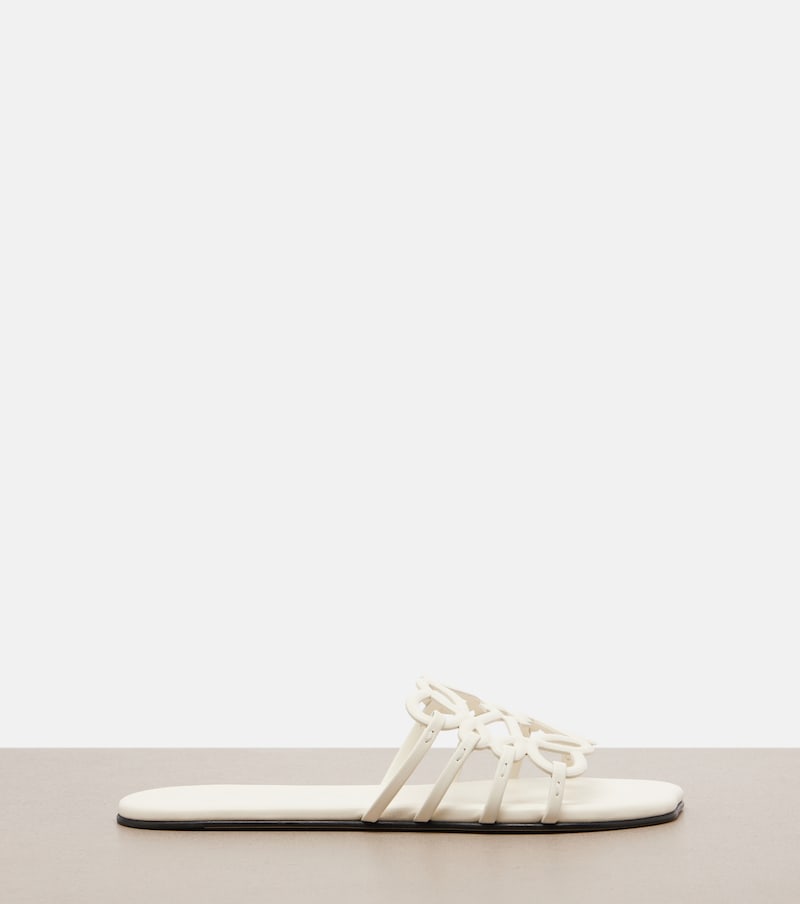Petal Anagram leather slides