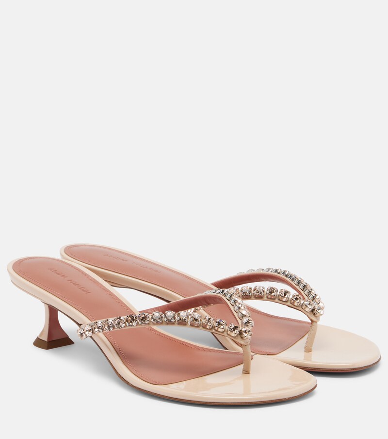 Gigi embellished leather thong sandals