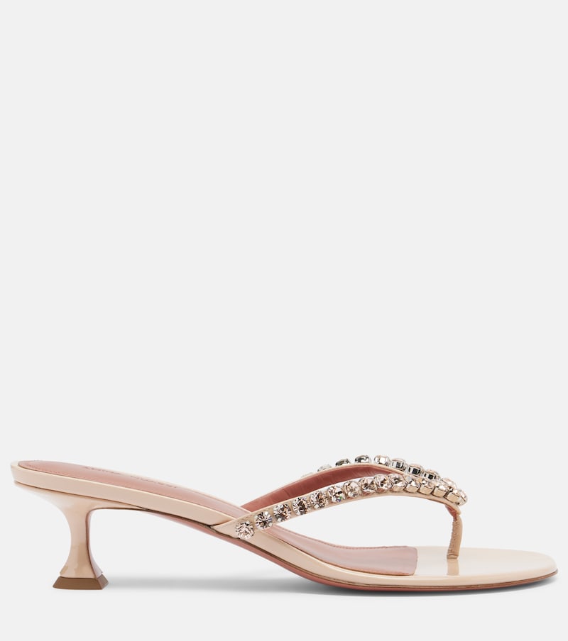 Gigi embellished leather thong sandals