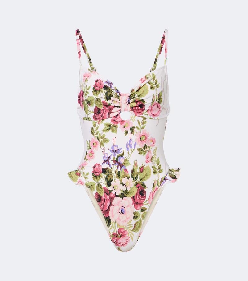 MontceDevin floral ruffled swimsuit
