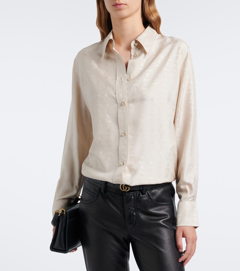 Silk jacquard shirt
